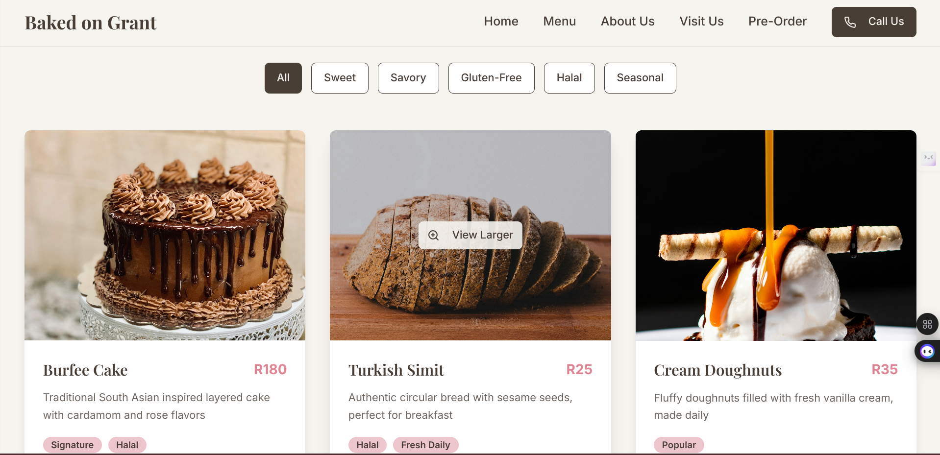 Baked on Grant - Website designed by Elon Hub